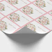  Roze Floral Baby Girl Cadeaupapier (Hoek)
