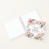 Roze Floral Baby shower Spiral Guest Book Notitieboek (Binnen)