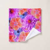 Roze Floral Bad Handdoek (Wasdoekje)