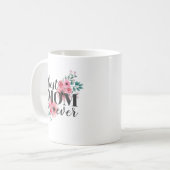 Roze Floral Best Mam Ever Gepersonaliseerd Koffiemok (Voorkant links)