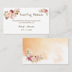 Roze Floral Bezoek onze website Wedding insert car Plaatskaartje