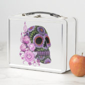 Roze Floral Black Sugar Skull Day of the Dead (In situ)