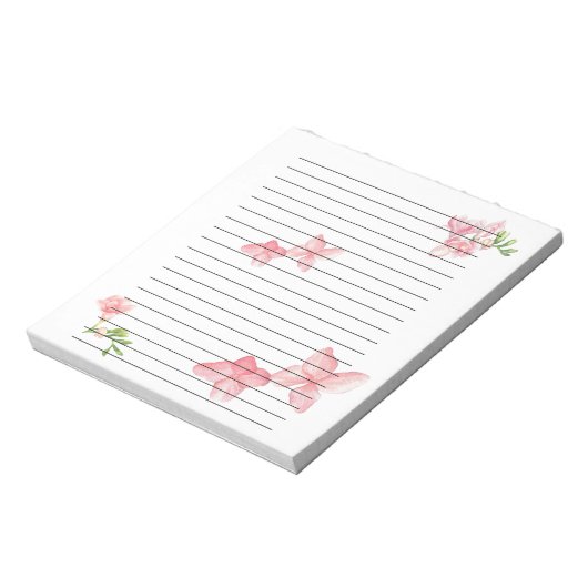 Roze Floral Blocnote (Gedraaid)