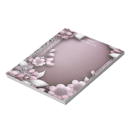 Roze Floral Blocnote (Gedraaid)