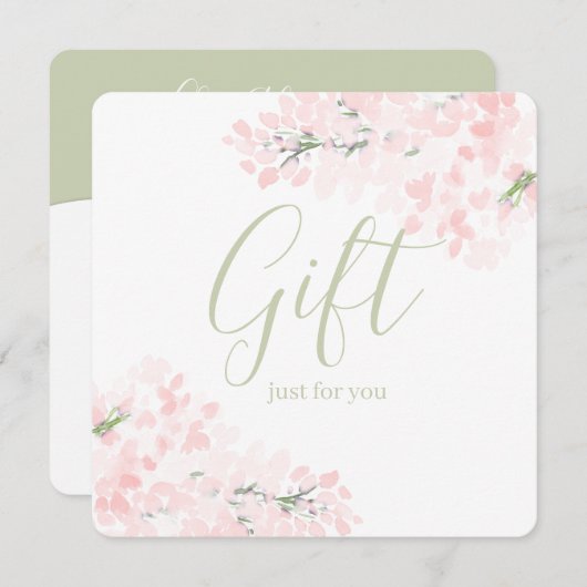 Roze Floral Blossom Gift Certificates (Voorkant / Achterkant)