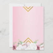 Roze Floral Blush Gold geometric Save The Date (Achterkant)