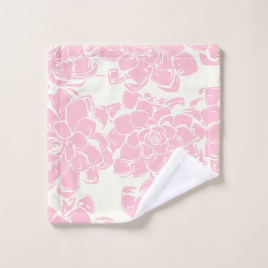 Roze Floral Boho Chic Flower Pattern Bad Handdoek (Wasdoekje)