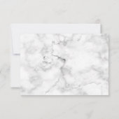 Roze Floral Bouquet op White Marble Wedding RSVP (Achterkant)