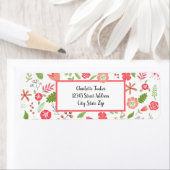 Roze Floral Bouquets - het Etiket van het Adres va (Insitu)