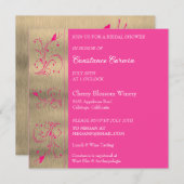 Roze Floral Bridal Shower Kaart (Voorkant / Achterkant)