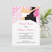 Roze Floral Bride Bridal Shower Kaart (Staand voorkant)
