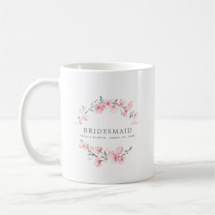 Roze Floral Bridesmaid Koffiemok