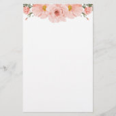 Roze Floral Briefpapier (Voorkant)