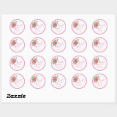  roze Floral bruiloft Dank je Ronde Sticker (Vel)
