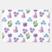 Roze Floral Butterfly Inpakpapier Vel (Voorkant 2)