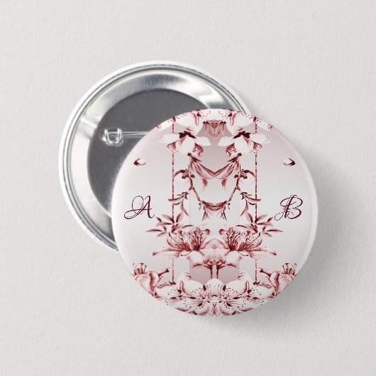 Roze Floral Button (Voorkant /achterkant)