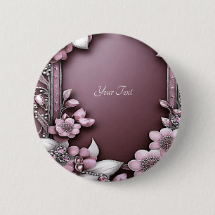 Roze Floral Button