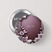 Roze Floral Button (Voorkant /achterkant)