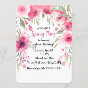 Roze Floral Canopy Invitation Kaart