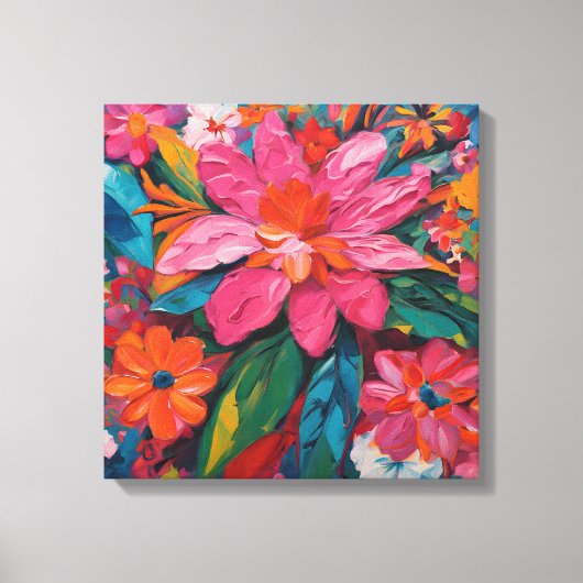 Roze Floral Canvas Afdruk (Voorkant)