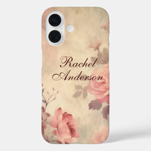 Roze  Floral Case-Mate iPhone Case (Achterkant)