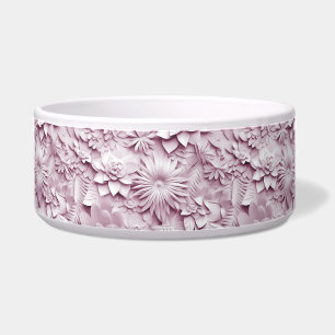 Roze Floral Ceramic Pet Bowl Voerbakje
