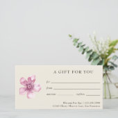 Roze Floral Cherry Blossom Gift Certificate (Staand voorkant)