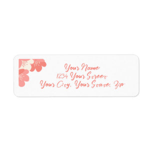  Roze Floral Corner Return Address Label