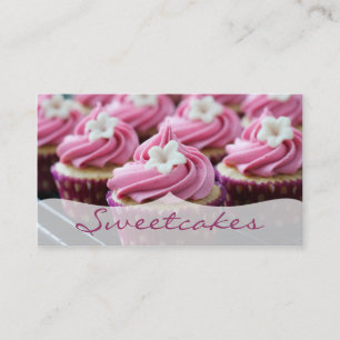 Roze Floral Cupcake bakkerij Visitekaartje