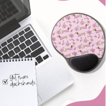 Roze Floral Dachshund Theme Desk
