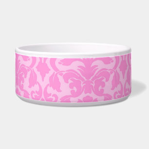 Roze Floral Damask Dog Bowl Voerbakje