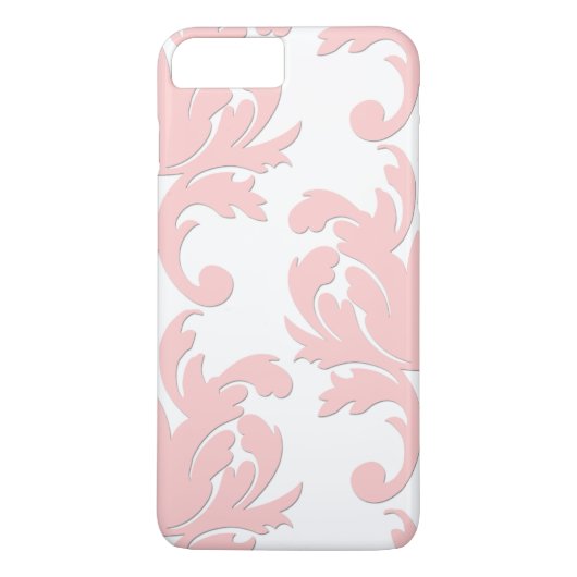 Roze Floral Damask iPhone 7 Plus Hoesje (Achterkant)