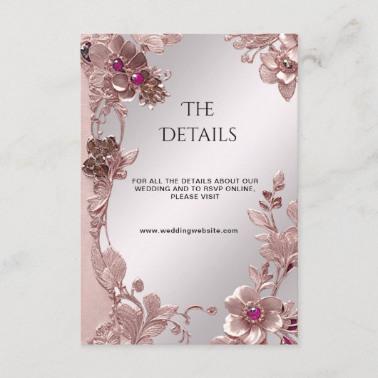 Roze Floral Detail behuizing Kaart (Voorkant)