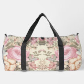 Roze Floral Duffle Bag Plunjezak (Achterkant)