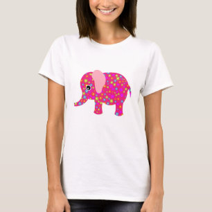 Roze Floral Elephant Apparel T-shirt