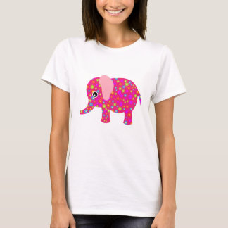 Roze Floral Elephant Apparel T-shirt