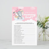 Roze Floral Elephant die mama het beste spel kent (Staand voorkant)