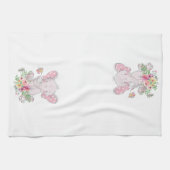 Roze Floral Elephant Kitchen Hand Towel Theedoek (Horizontaal)