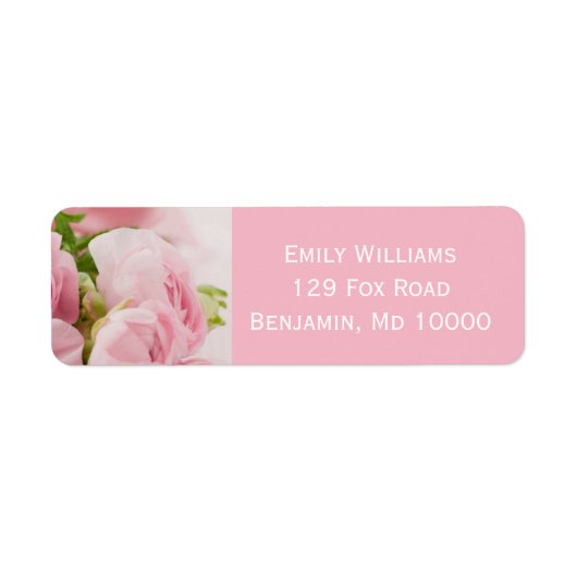 Roze Floral Etiket (Voorkant)