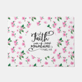 Roze Floral | Faith Can Move Mountains Deurmat (Voorkant)