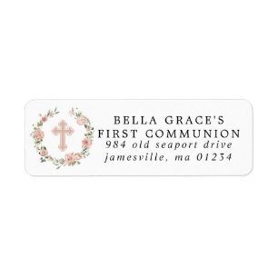 Roze Floral First Community Return Address Label