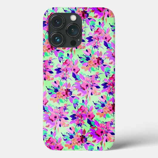 Roze Floral Flower Hoesje-Mate iPhone Case (Achterkant)