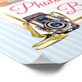 Roze Floral Foto Booth Wedding Sign Poster (Hoek)