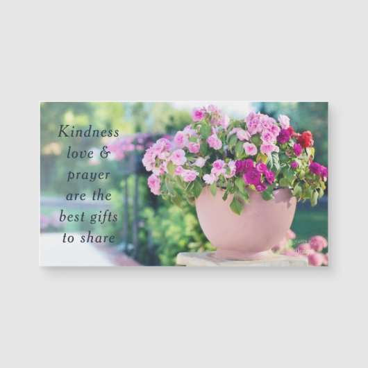 Roze Floral Fotografie Kindness Quote Magnet (Voorkant)
