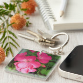 Roze Floral fotografie Sleutelhanger (Voorkant Rechts)