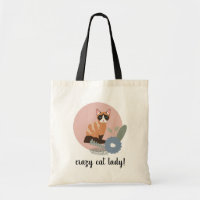 Roze Floral Fun Cute Crazy Cat Lady