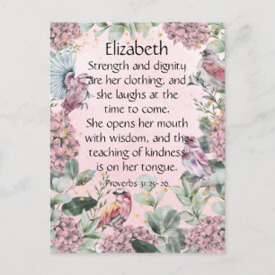 roze Floral Garden Proverbs 31 Bijbel Briefkaart