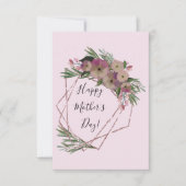 Roze Floral Geometric Moederdag Kaart (Voorkant)