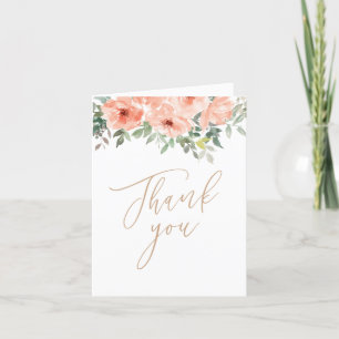 Roze Floral Girl Baptisme Hartelijk dank Bedankkaart