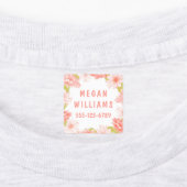 Roze Floral Girly Persoonlijke benaming Kleding Labels (Aangebracht)